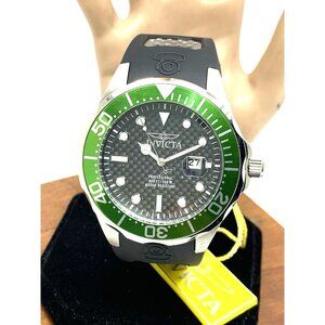 Invicta Men's Watch 12560 Pro Diver Quartz Black Dial Green Bezel Rubber Band